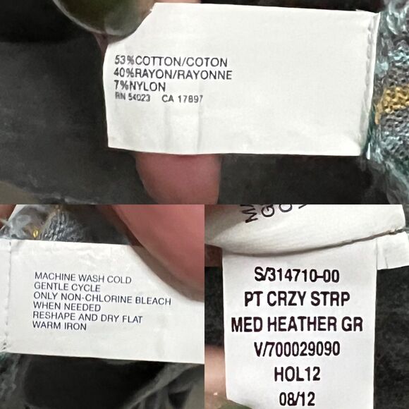 Gap Women's "Crazy" Gray & Multicolor Stripe Round Neck Pullover Sweater Size XS - Picture 12 of 12